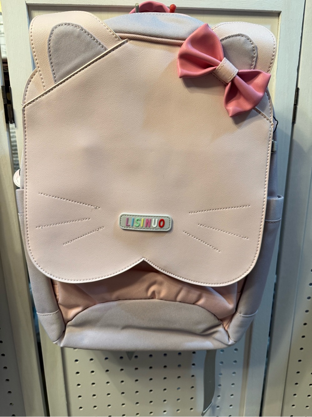 Pink Kids Backpack with Bow - Cute Cat Design